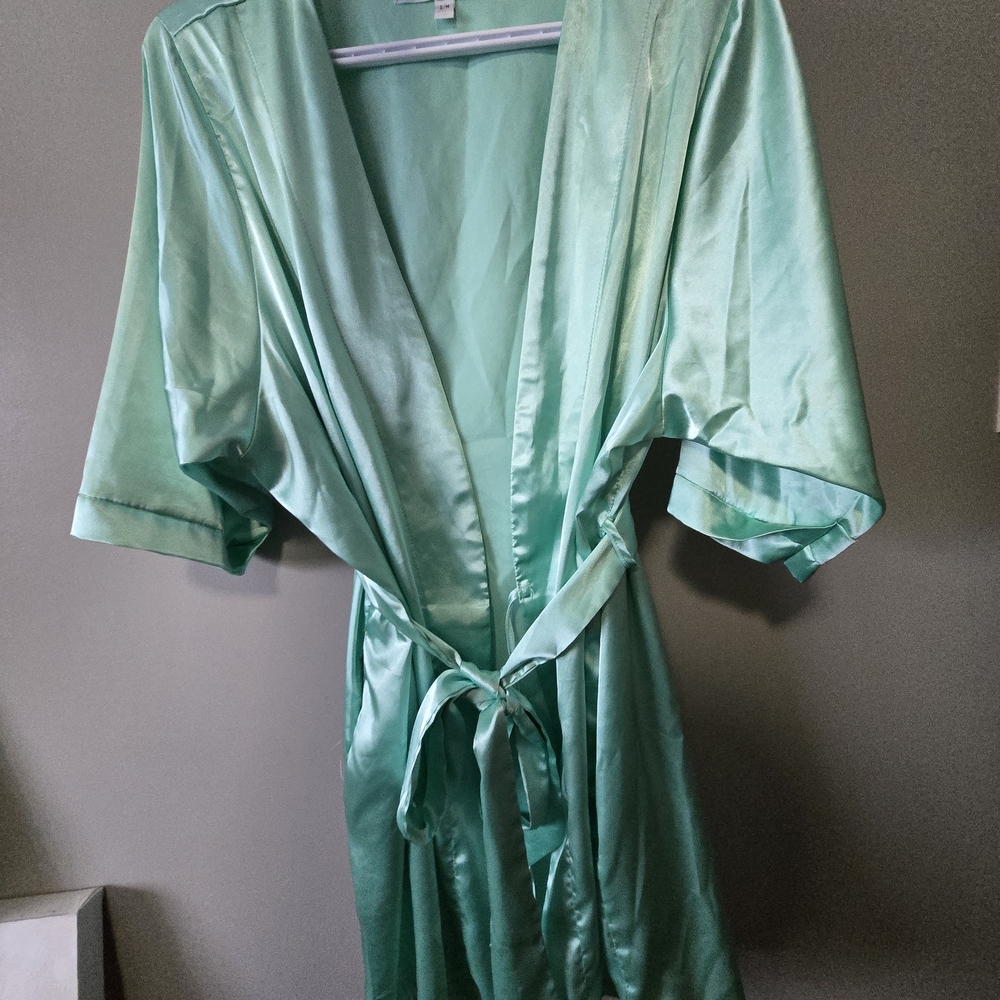 Luxurious Satin Robe in Soft Green